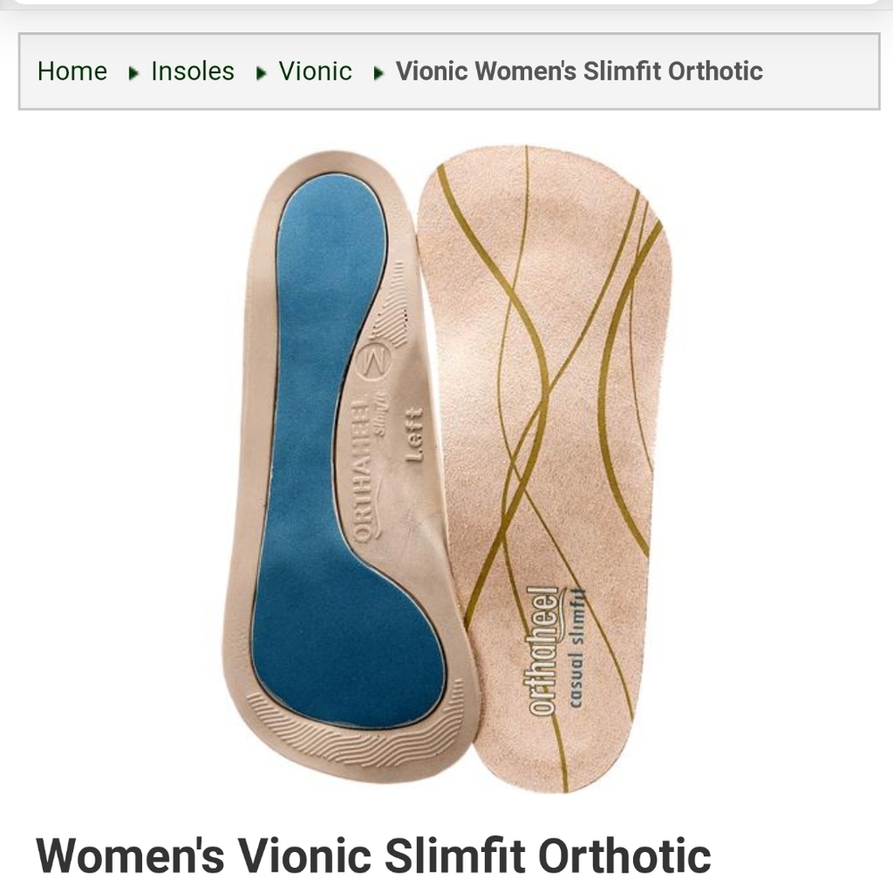 Vionic slimfit casual orthotic insole W 10.5-12
